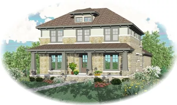 image of large craftsman house plan 8151